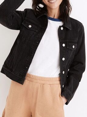 Madewell The Jean Jacket in black Lunar Wash - no size tag, see measurements